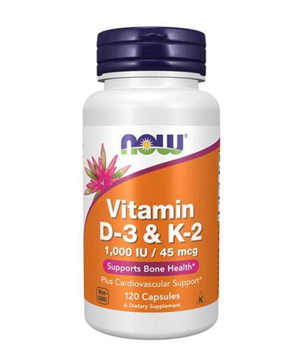 Now Foods Vitamin D3 & K2 - 120 caps