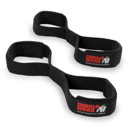 Gorilla Wear Figure 8 Lifting Straps – Black